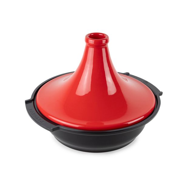 Tajine base en Aluminium recyclé et couvercle en céramique Rouge 30 cm
